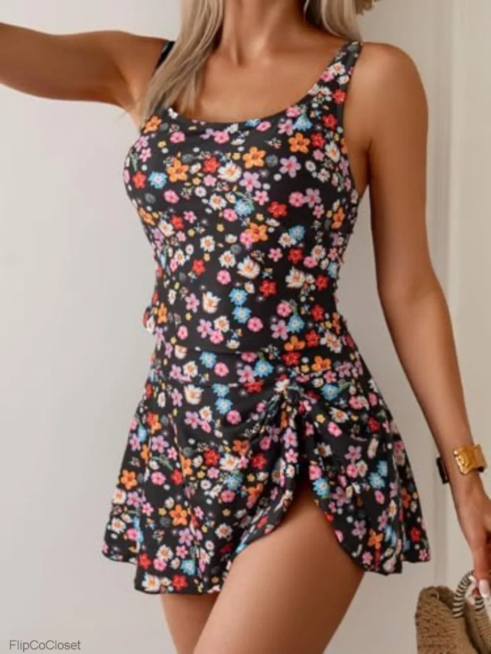 Tankini Swimsuits with High Waisted Swim Skirt, Tummy Control, Full Coverage